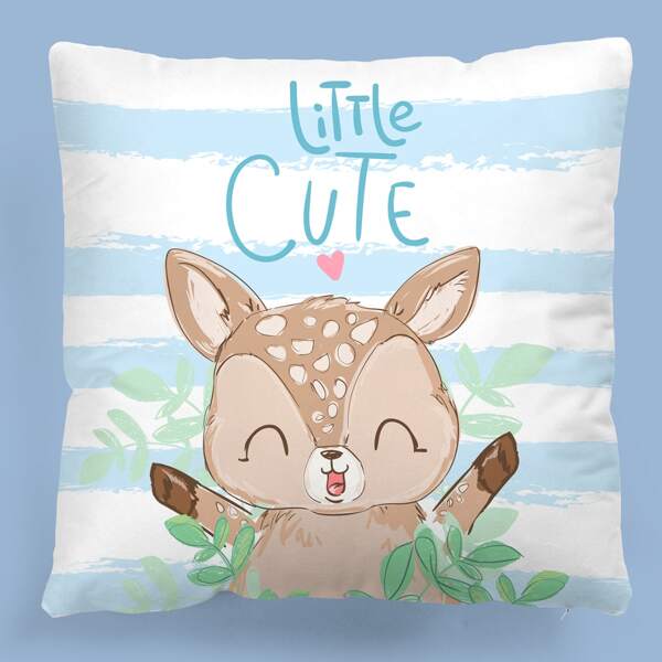

Kids Deer Print Cushion Cover Without Filler, Multicolor