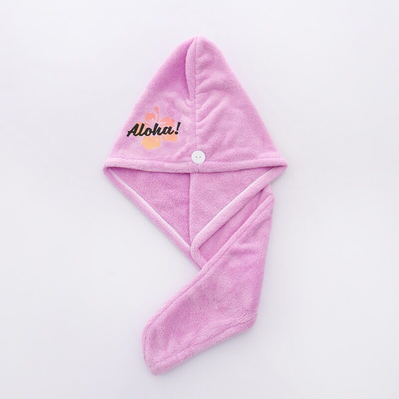 

Letter Graphic Hair Drying Cap, Purple