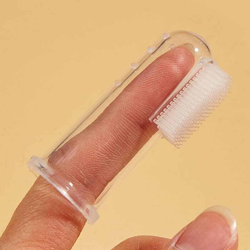 

1pc Finger Pet Toothbrush, Clear