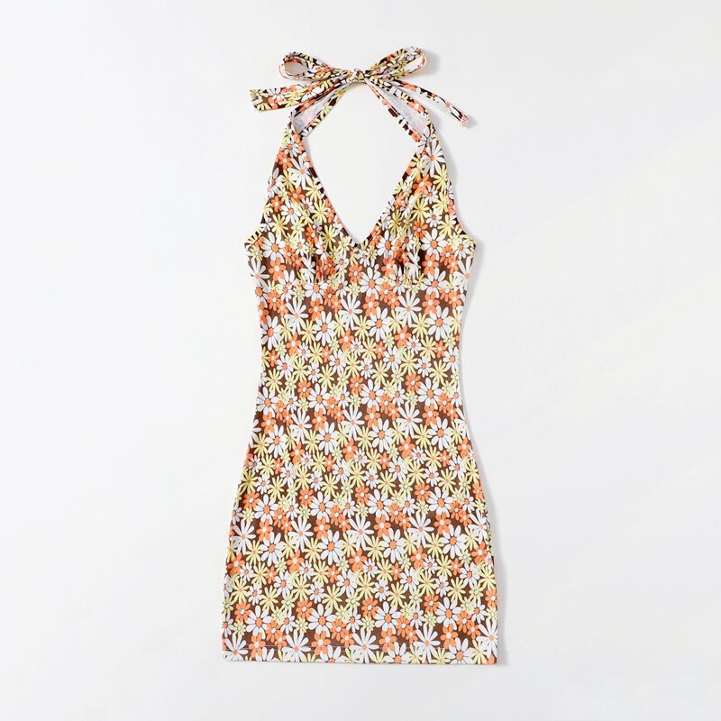 

Ditsy Floral Halter Dress, Multicolor