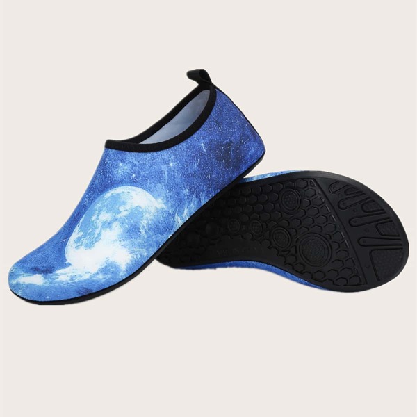 

Men Galaxy Graphic Slip On Water Shoes, Blue