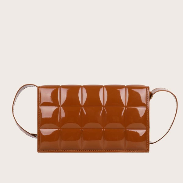

Patent Leather Crossbody Bag, Brown