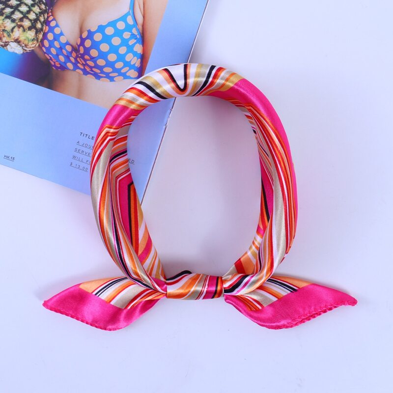 

Striped Pattern Bandana, Multicolor