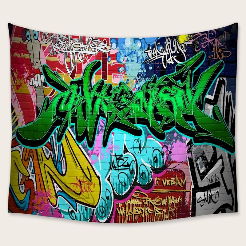 

Graffiti Print Tapestry, Multicolor
