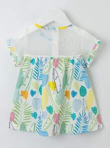 YINGZIFANG Young Girl Fresh Plant Pattern Round Neck Sleeveless Dress For Summer - Multicolor - View 2