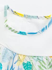 YINGZIFANG Young Girl Fresh Plant Pattern Round Neck Sleeveless Dress For Summer - Multicolor - View 3