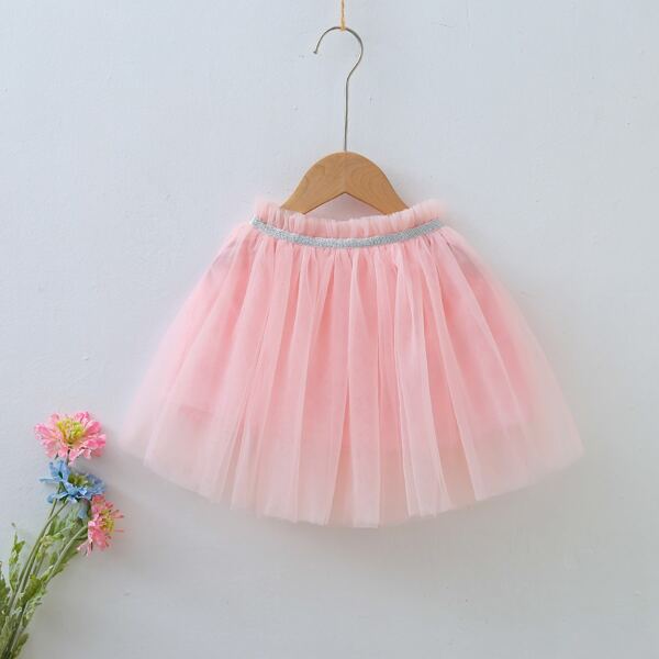 

Toddler Girls Mesh Flared Skirt, Baby pink
