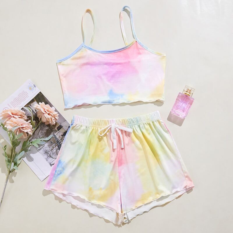 

Tie Dye Print Cami Lounge Set, Multicolor