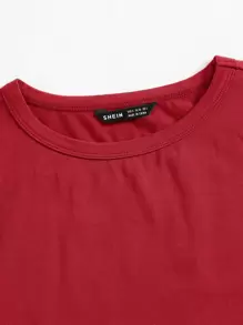 SHEIN EZwear Solid Crop Tank Top - Red - View 5