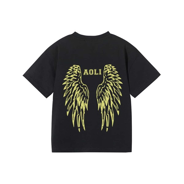 

Boys Letter & Wing Graphic Tee, Black