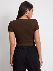 Nailea X SHEIN Rib-knit Crop Top