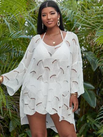 لباس ساحلي محبوك مقاس كبير