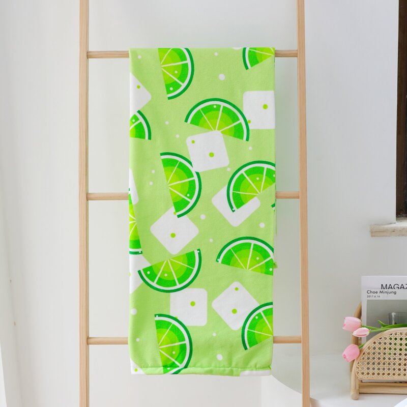 

Lemon Print Bath Towel, Green