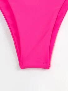 Summer Ruched Frill Bandeau Tie Side Bikini Set