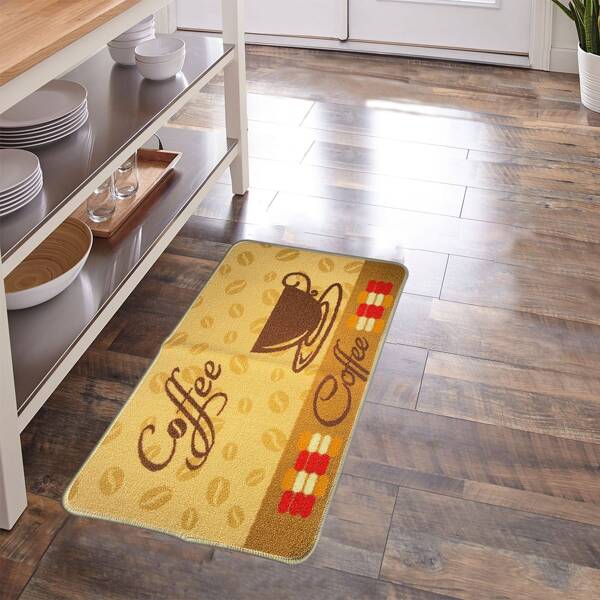

Coffee Cup Pattern Floor Mat, Multicolor