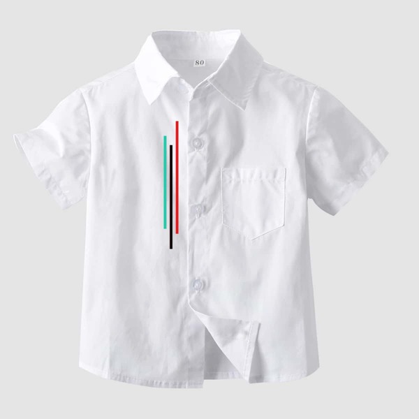 

Toddler Boys Striped Button Up Shirt, White