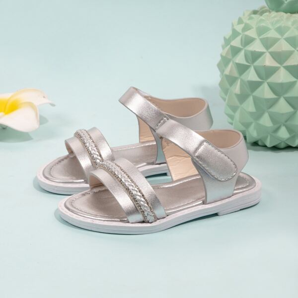 

Toddler Girls Metallic Rhinestone Decor Sandals, Silver