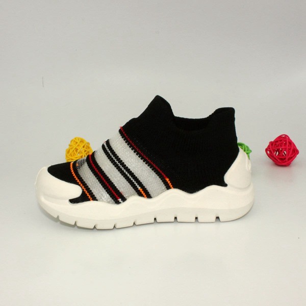 

Toddler Boys Striped Slip On Sneakers, Black