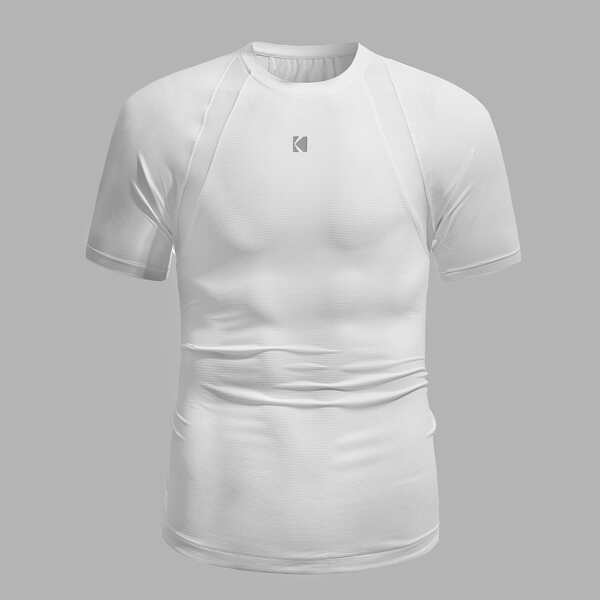 

Men Geo Print Sports Tee, White