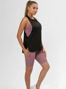Camiseta Deportiva De Tirantes Con Espalda Estilo Nadador Y Sisas Amplias - Negro - Ver 5