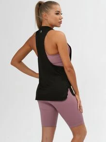 Camiseta Deportiva De Tirantes Con Espalda Estilo Nadador Y Sisas Amplias - Negro - Ver 6