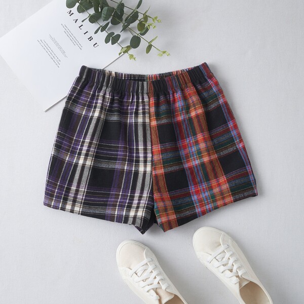 

Plus Tartan Plaid Shorts, Multicolor
