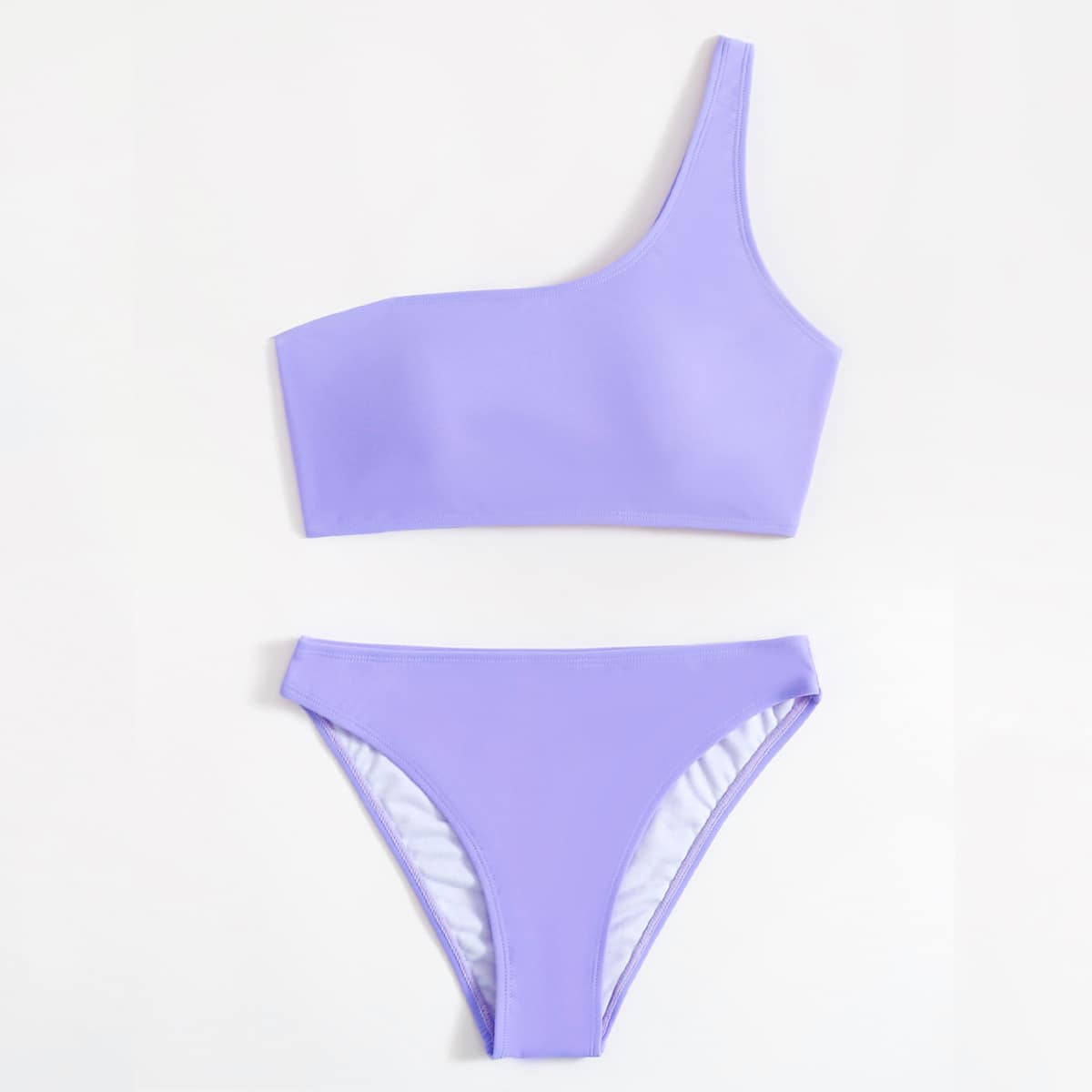 

One Shoulder Bikini Swimsuit, Purple