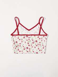 SHEIN Top Cami Para Niñas Con Estampado Floral Completo Y Cuello Anillado - Multicolor - Ver 2