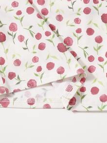 SHEIN Top Cami Para Niñas Con Estampado Floral Completo Y Cuello Anillado - Multicolor - Ver 4