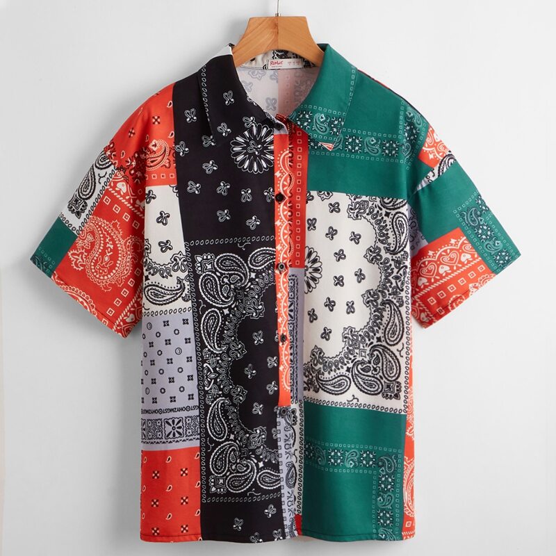 

Paisley Button Front Blouse, Multicolor