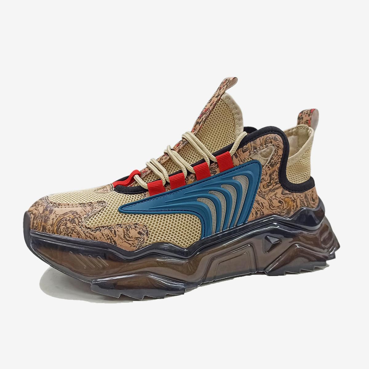 

Guys Color Block Lace-Up Front Chunky Sneakers, Beige