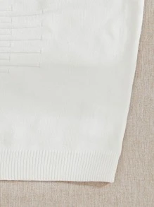 SHEIN Qutie Bow Front Solid Cami Knit Top - White - View 3