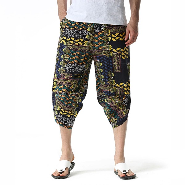 

Men Graphic Print Capris Pants, Multicolor