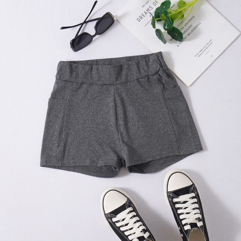 

Solid High Waist Leggings, Dark grey
