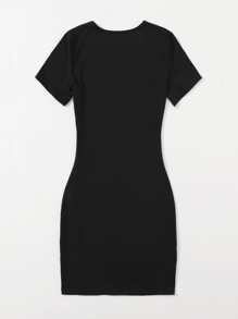 SHEIN Unity Letter Graphic Bodycon Dress - Black - View 2