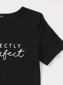 SHEIN Unity Letter Graphic Bodycon Dress - Black - View 3