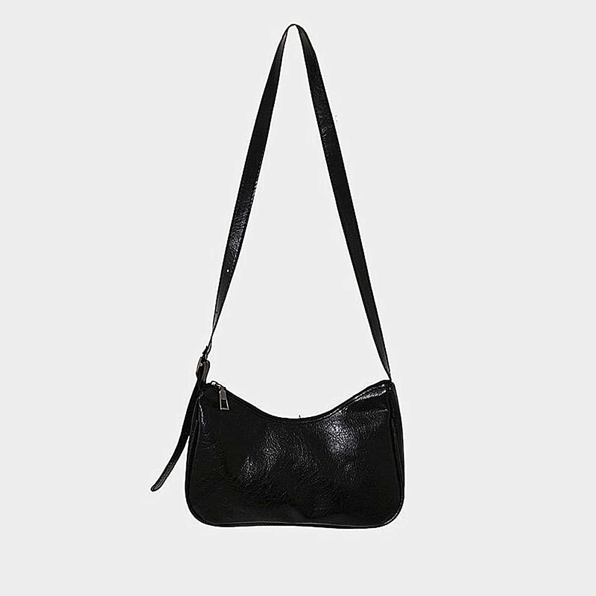 

Solid Crossbody Bag, Black