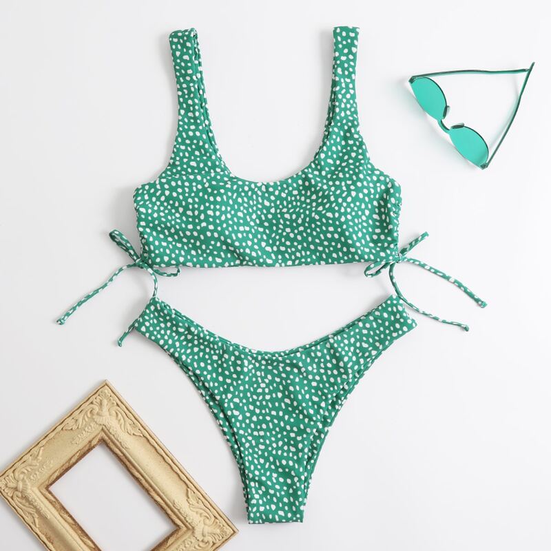 

Dalmatian Drawstring Bikini Swimsuit, Multicolor