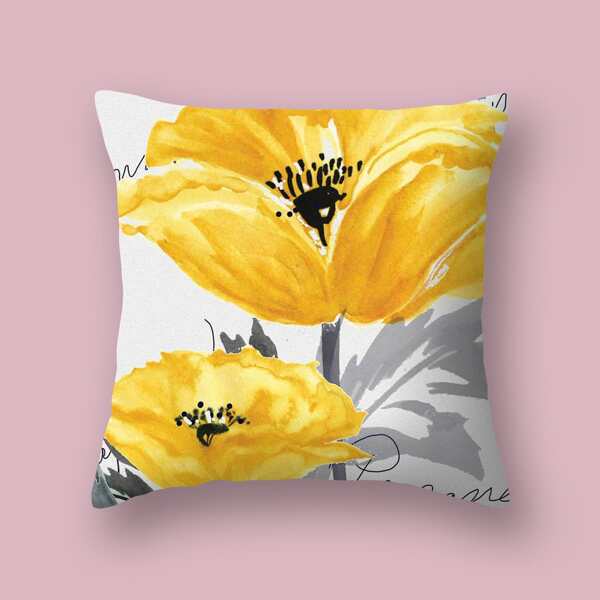 

Flower Print Cushion Cover Without Filler, Multicolor