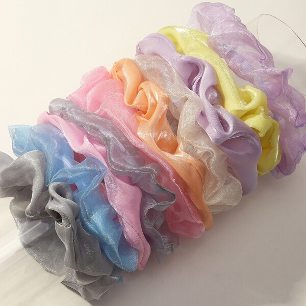 

10pcs Mesh Scrunchies, Multicolor
