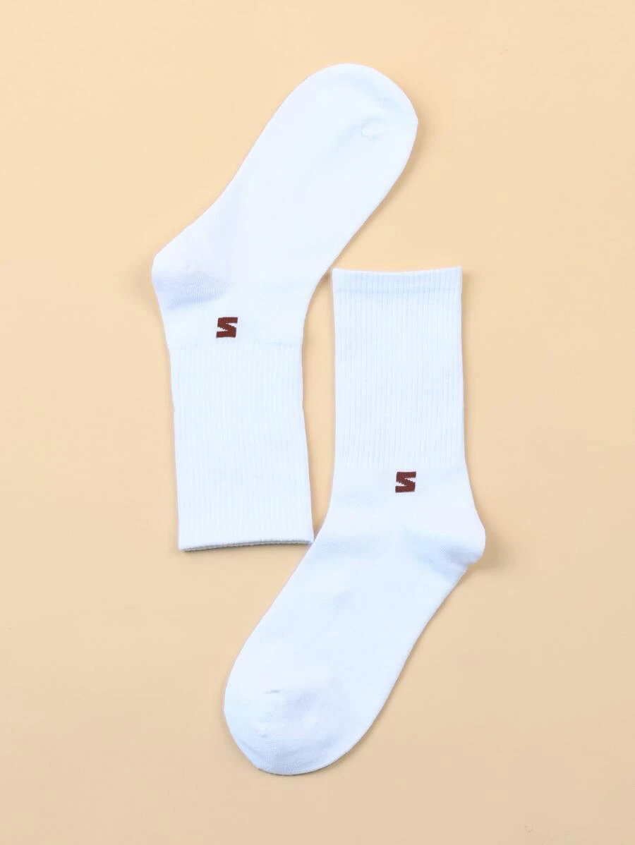 Calcetines de hombres con letra - Blanco - Ver 1