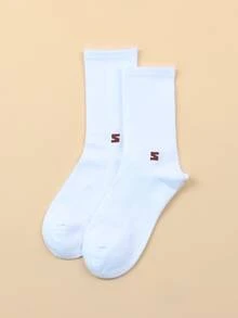 Calcetines de hombres con letra - Blanco - Ver 3