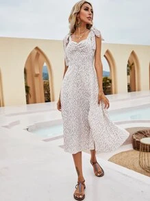 Ditsy Floral Split Hem Cami Dress