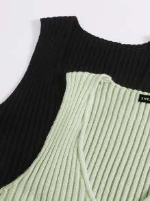 SHEIN Unity 3pcs Plunge Crop Tank Knit Top - Multicolor - View 4
