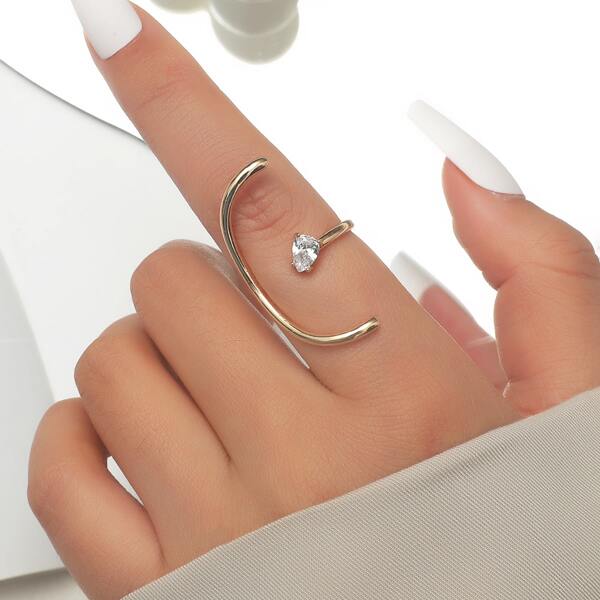 

Rhinestone Decor Ring, Gold