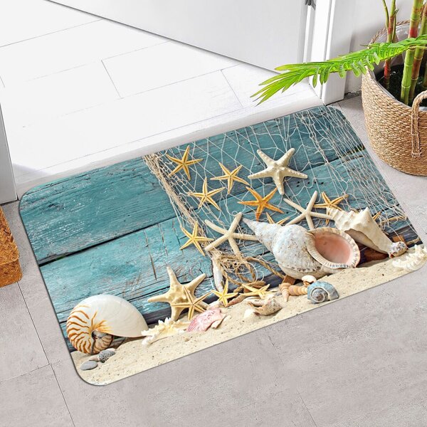 

Starfish & Shell Print Rug, Multicolor