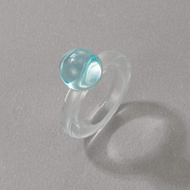 

1pc Clear Resin Ring, Multicolor
