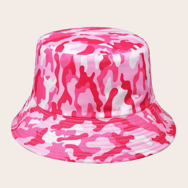 

Camo Pattern Bucket Hat, Multicolor