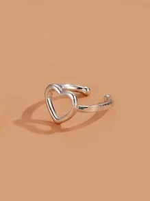 1pc Heart Decor Ear Cuff - Bạc - Xem 3