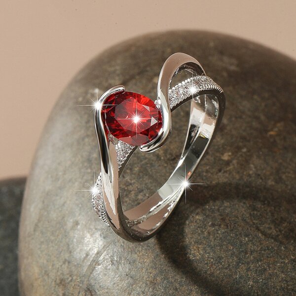 

Zircon Decor Ring, Silver